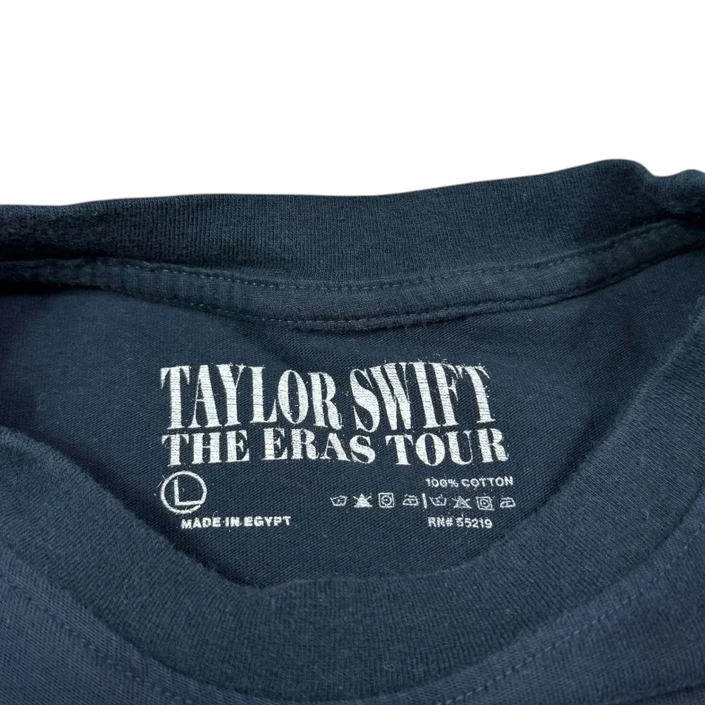 Taylor Swift The Eras Tour Navy Blue Long Sleeve Shirt Women's Large 100% Cotton